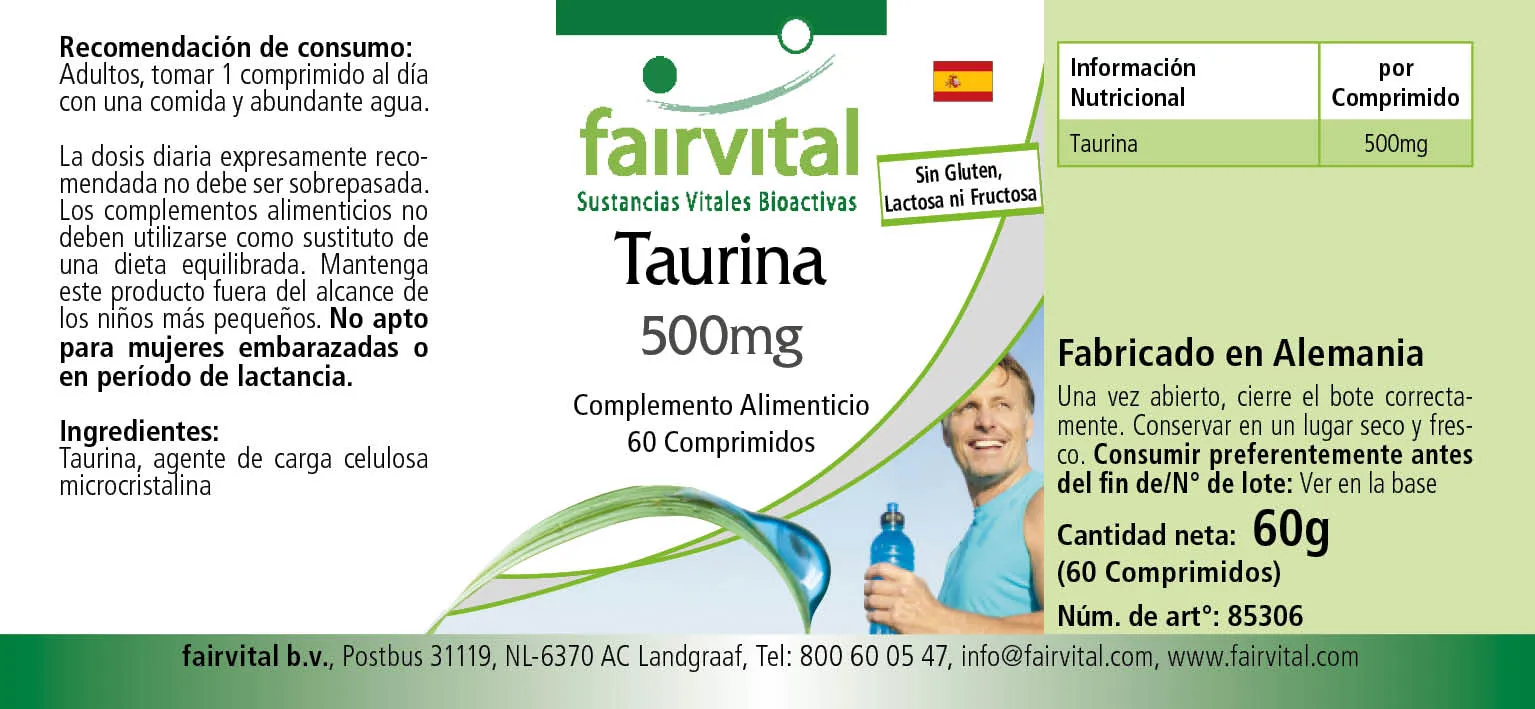 Taurine 500mg - 60 tablets