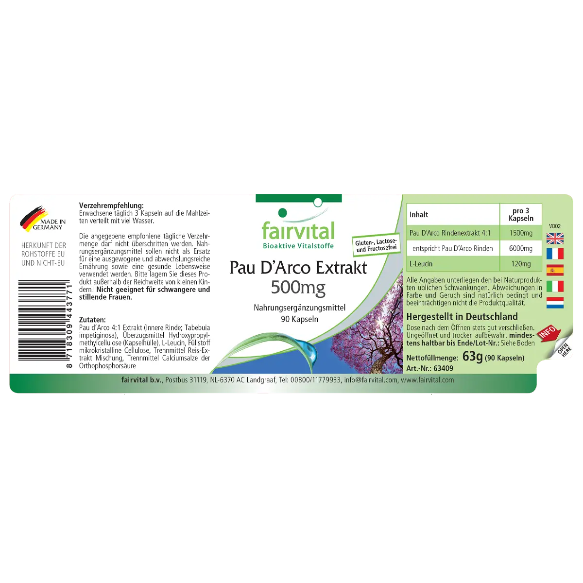 Pau D’Arco Lapacho Extrakt - 90 Kapseln - Hochdosiert und Vegan | Fairvital Pau D’Arco Lapacho Extrakt - 90 Kapseln - Hochdosiert und Vegan | Fairvital