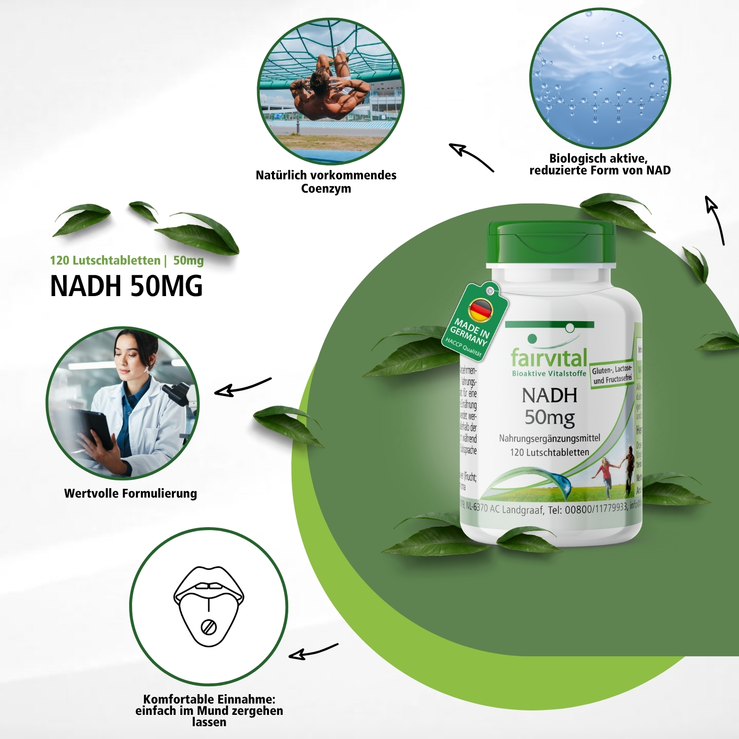 NADH 50mg - 120 Lutschtabletten - vegan | Fairvital