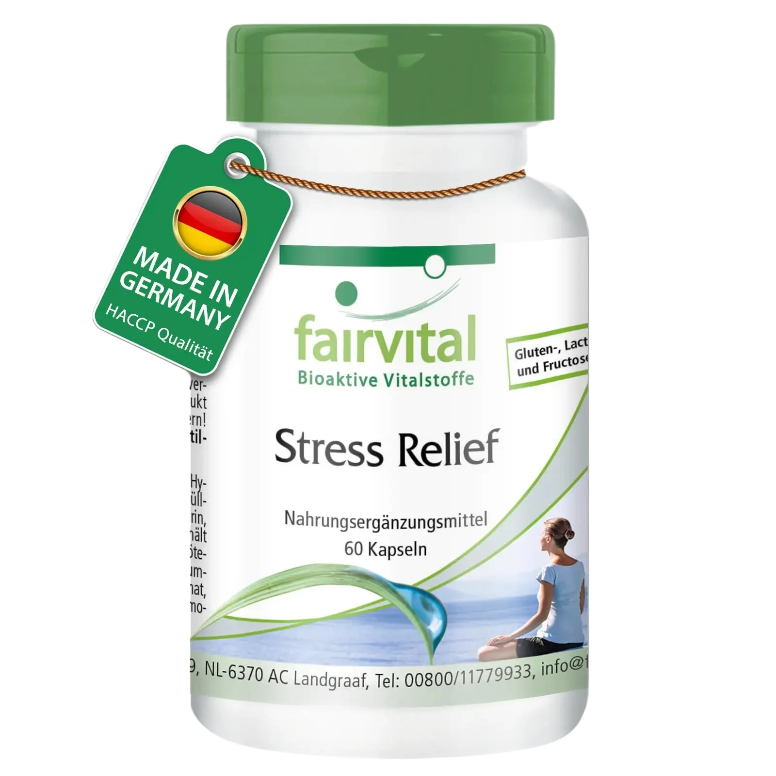 Stress Relief - 60 Kapseln - mit B-Vitaminen, Vitamin C, Zink uvm. - für Nervensystem, Zellschutz uvm. | Fairvital Stress Relief - 60 Kapseln - mit B-Vitaminen, Vitamin C, Zink uvm. - für Nervensystem, Zellschutz uvm. | Fairvital
