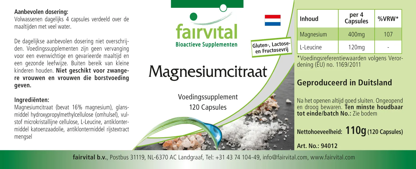 Citrato di magnesio – 120 capsule