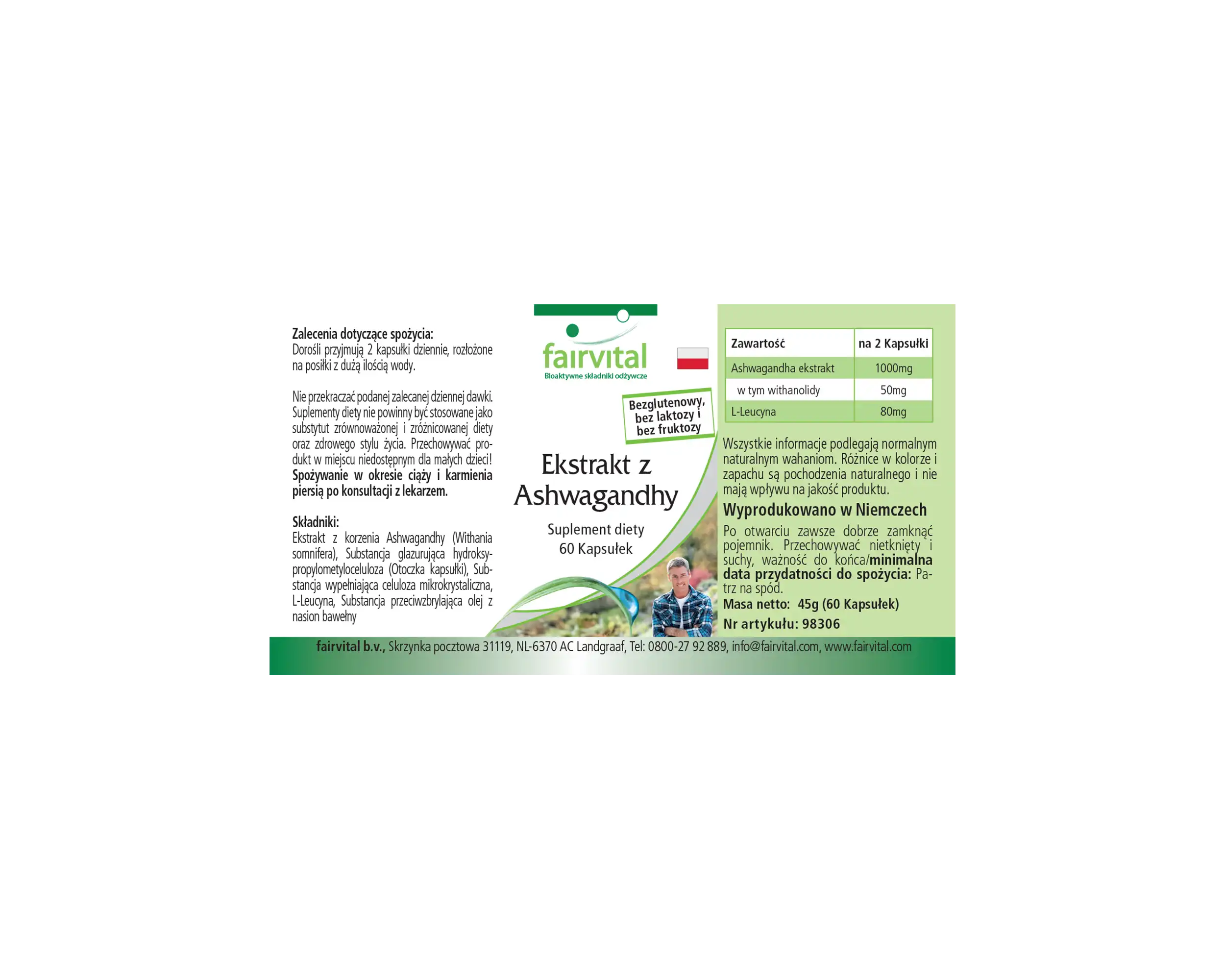 Extracto de Ashwagandha  500mg - 60 Cápsulas