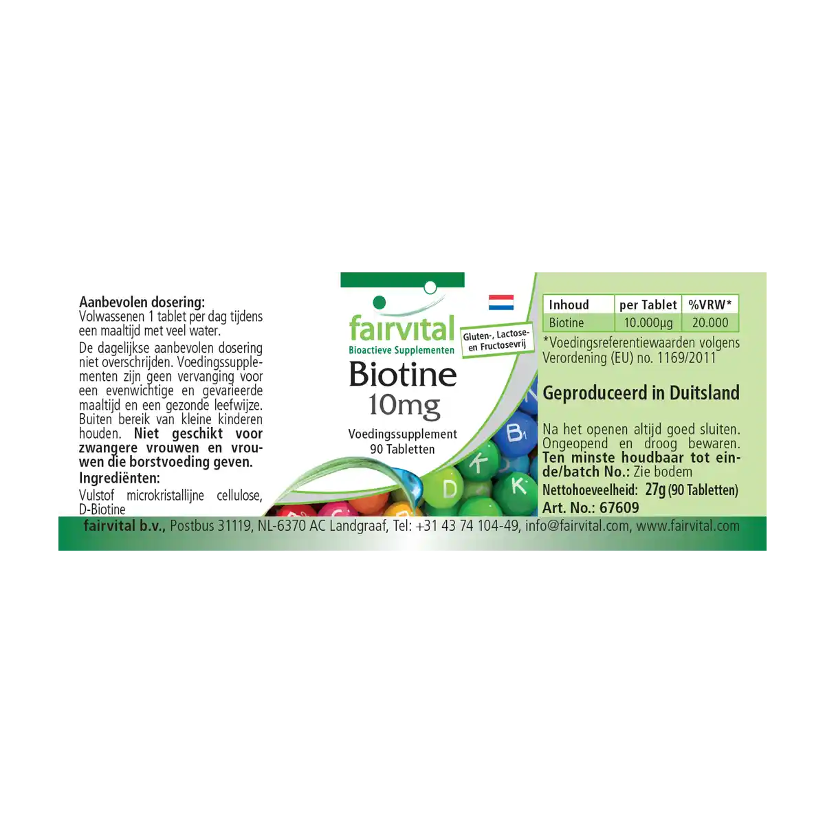 Biotina 10mg - 90 comprimidos