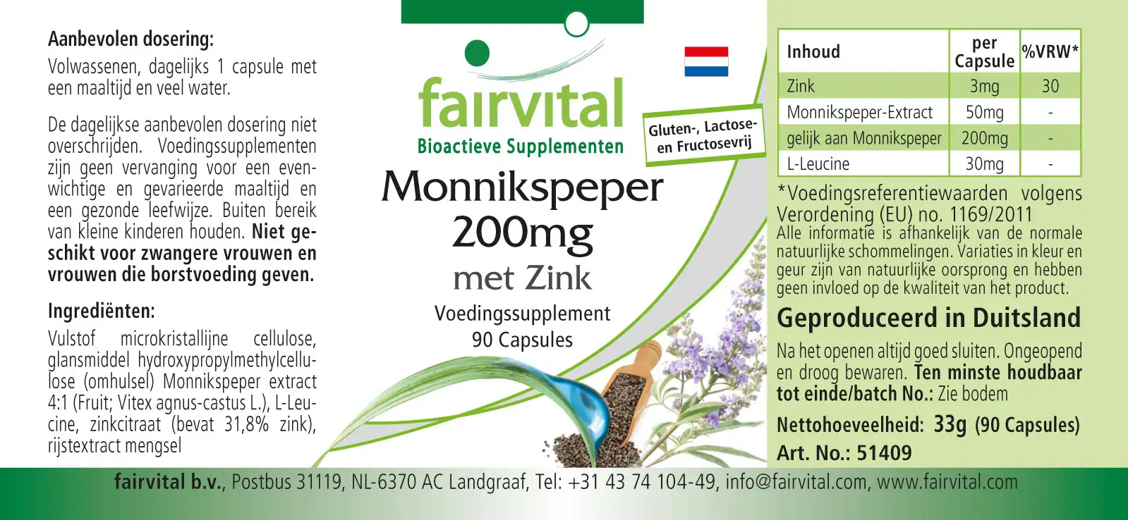 Monnikspeper 200mg met Zink