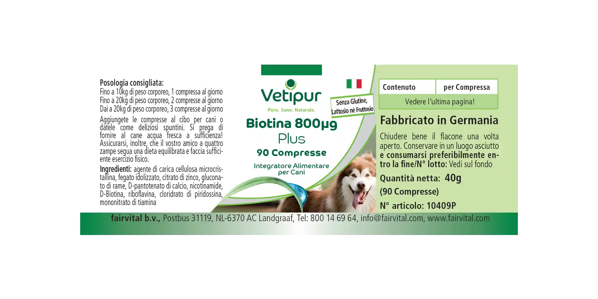 Biotin 800µg with vital substances - 90 tablets for dogs | Vetipur