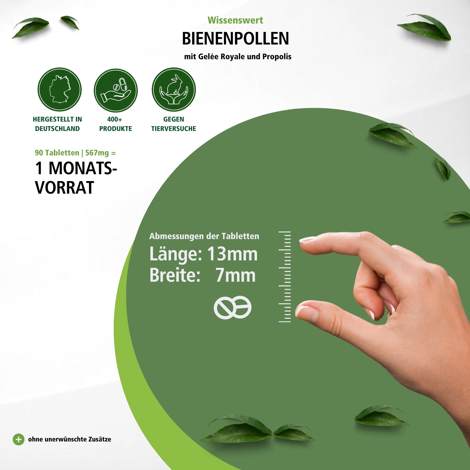 Bienenpollen mit Gelee Royale und Propolis - 90 Tabletten | Fairvital
