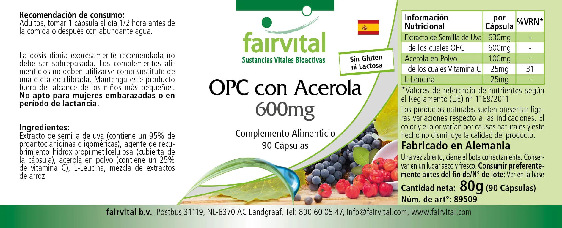 OPC 600mg met acerola - 90 capsules