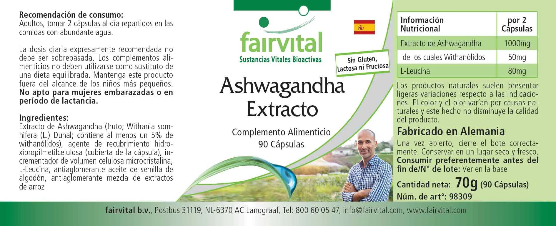 Ashwagandha Extrakt 500mg - 90 Kapseln