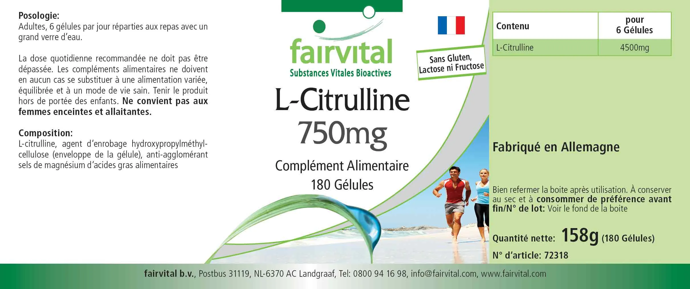 L-citrullina 750mg - 180 capsule