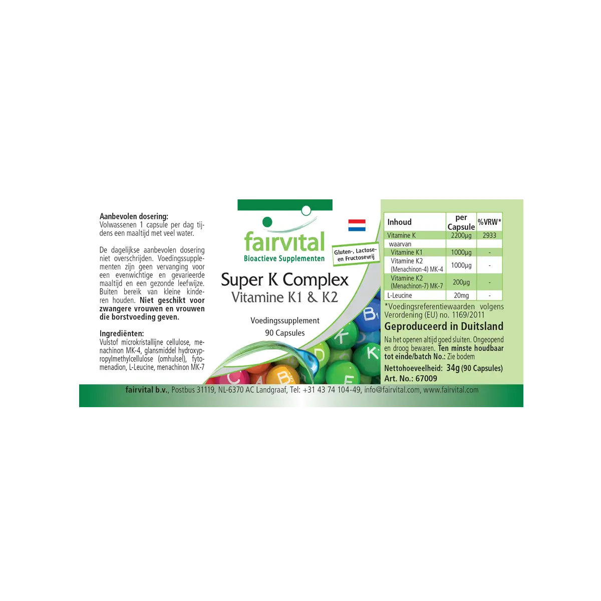 Super K complex – vitamin K1 and K2 – 90 capsules