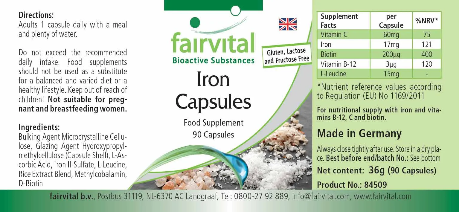Iron capsules with vitamins - 90 capsules