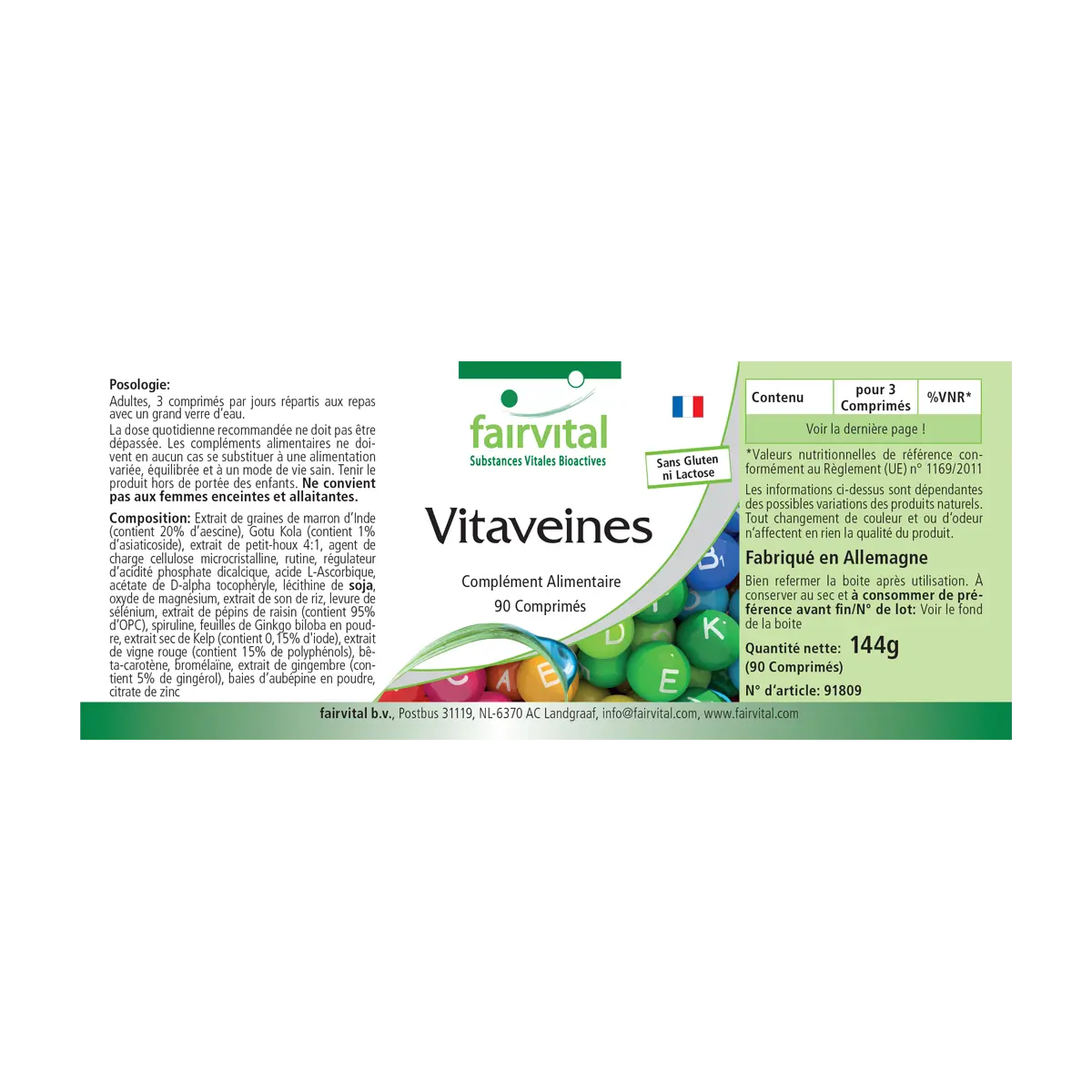 Vitamines pour les  Veines & Plus - 90 comprimés