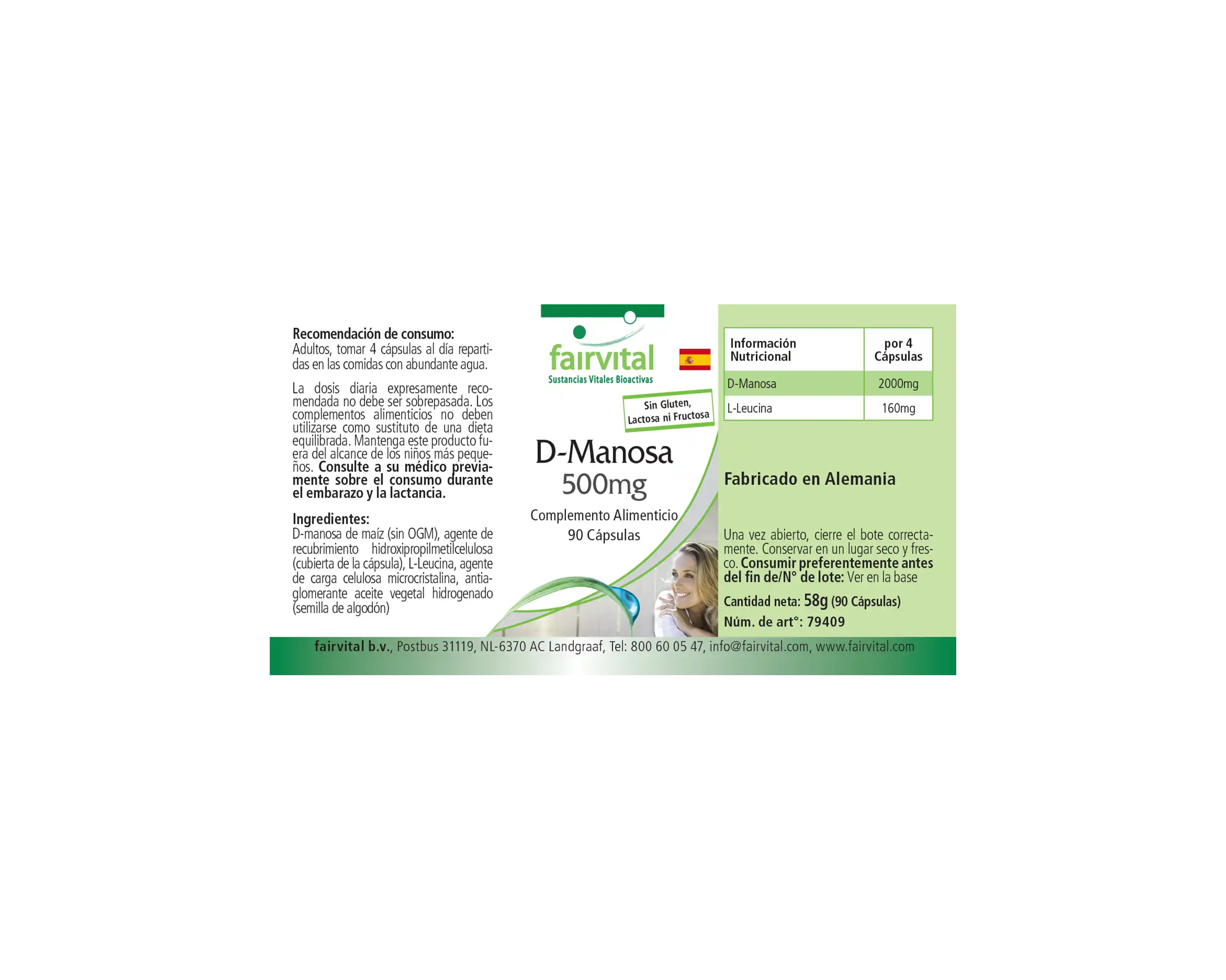 D-mannose 500mg - 90 capsules