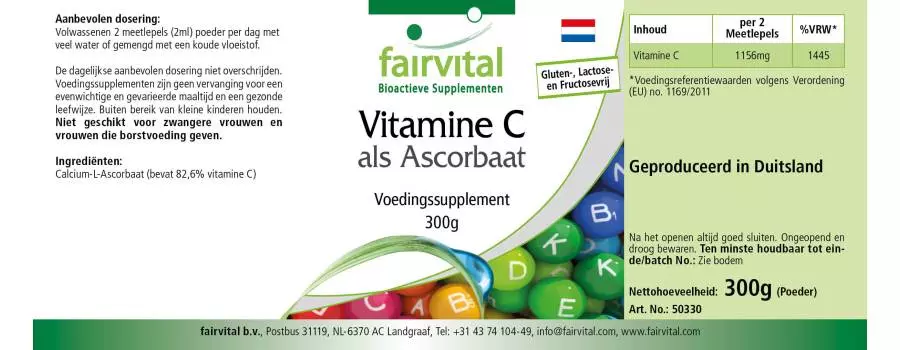 Vitamina C come ascorbato - 300g di polvere