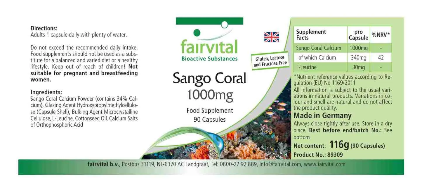 Coral Sango 1000mg - 90 Cápsulas