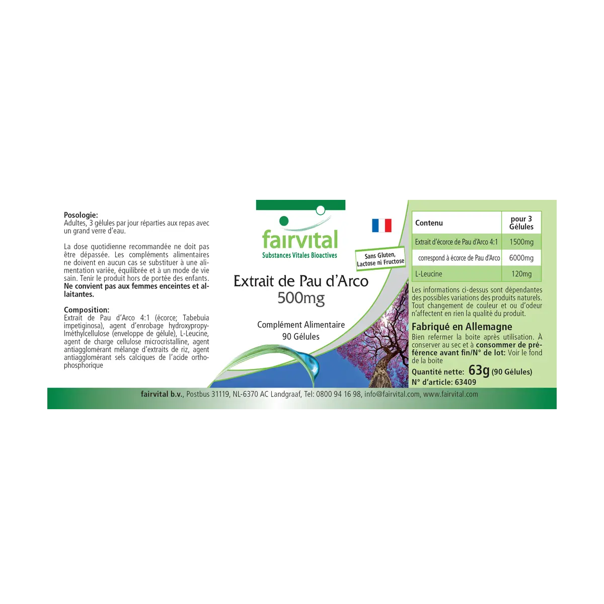 Pau D’Arco Lapacho Extrakt - 90 Kapseln - Hochdosiert und Vegan | Fairvital Pau D’Arco Lapacho Extrakt - 90 Kapseln - Hochdosiert und Vegan | Fairvital