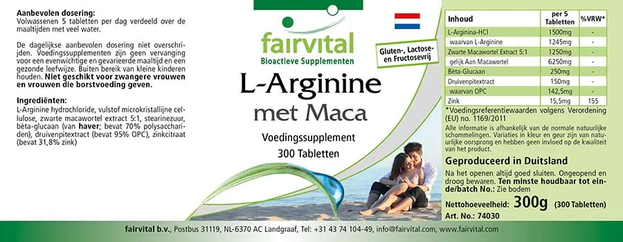 L-Arginine avec Maca – 300 comprimés
