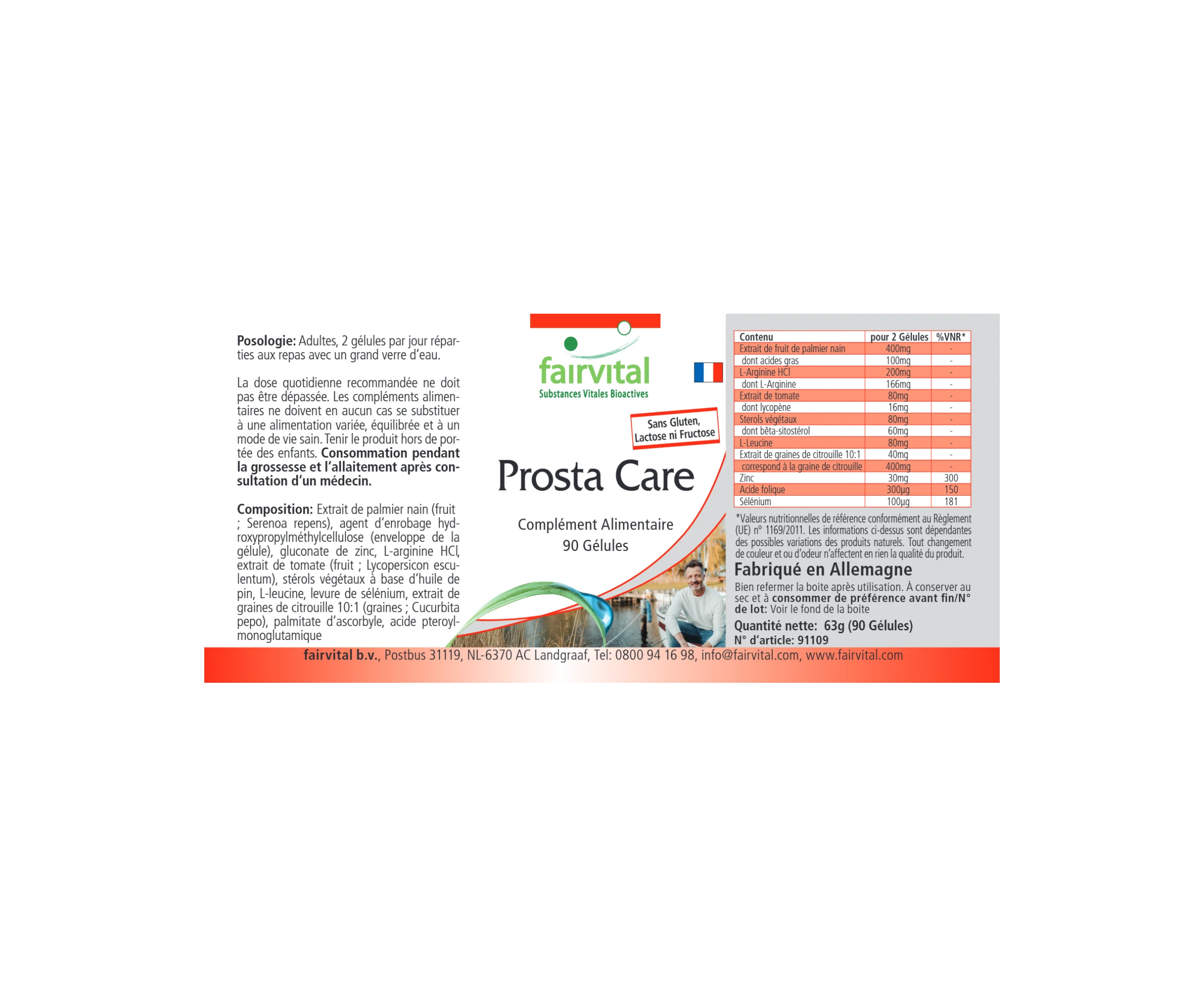Prosta Care - 90 Kapseln - mit Zink, Selen, Lycopin uvm. - Hochdosiert und Vegan | Fairvital