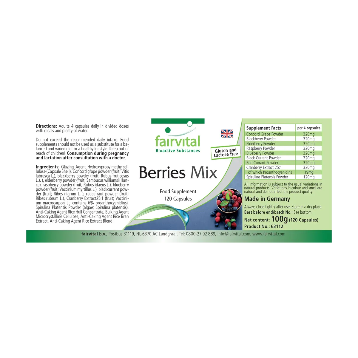 Berries Pure - 120 Cápsulas