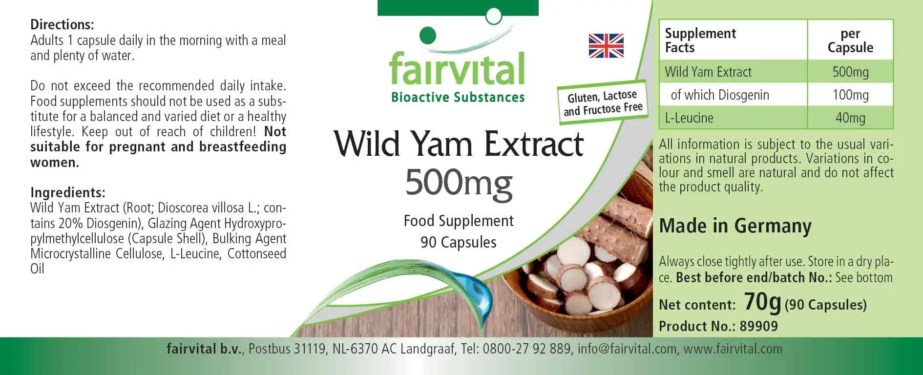 Wild Yam Extract 500mg - 90 Capsules Wild Yam Extract 500mg - 90 Capsules