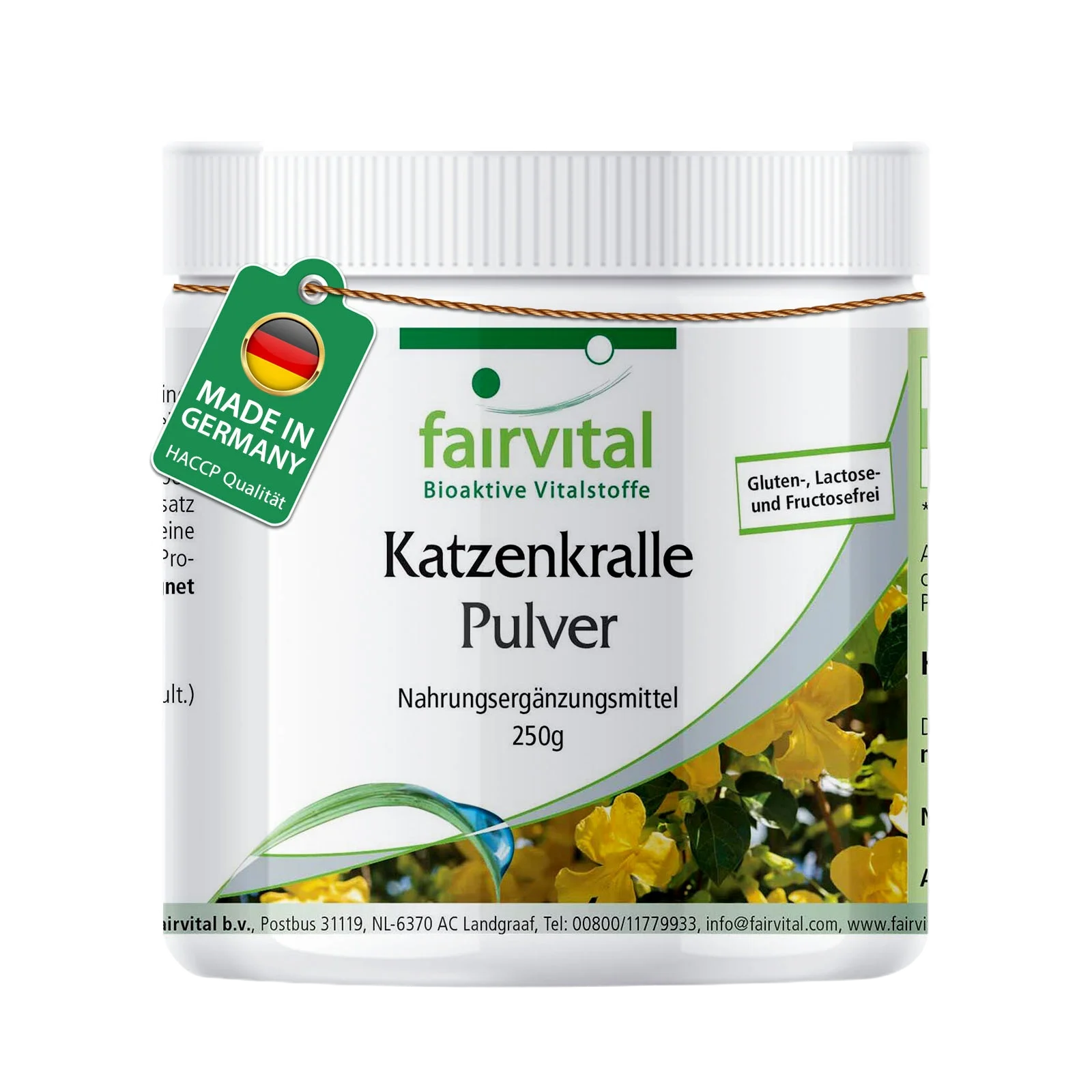 Katzenkralle Pulver 250g - mit Vitamin C - für Immunsystem, Kollagenbildung, uvm. - Vegan | Fairvital Katzenkralle Pulver 250g - mit Vitamin C - für Immunsystem, Kollagenbildung, uvm. - Vegan | Fairvital