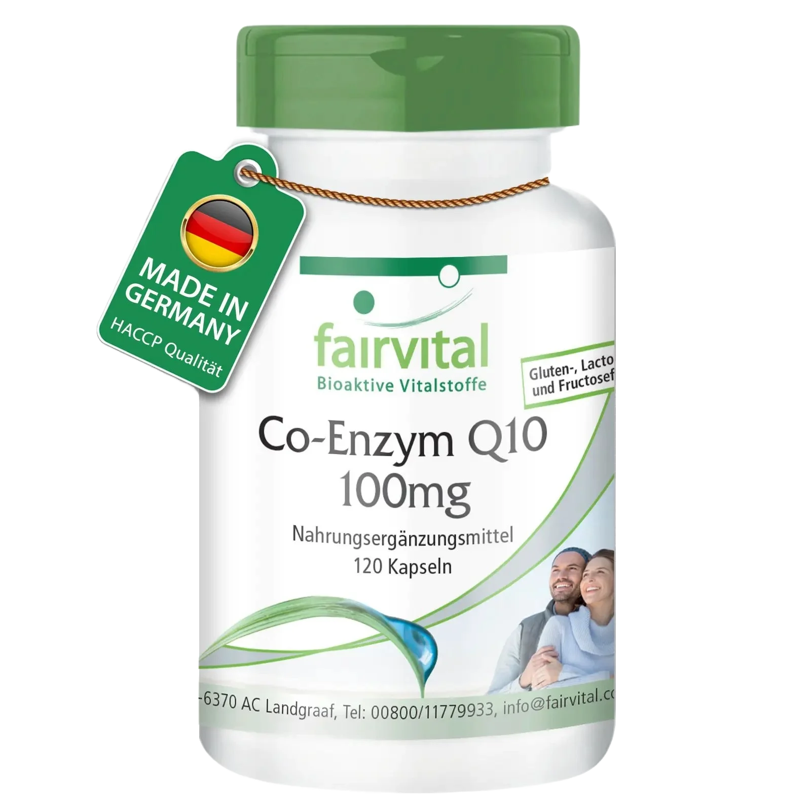 Co-Enzym Q10 100mg - 120 Kapseln - CoQ10 Ubiquinon Kapseln - Hochdosiert und Vegan | Fairvital Co-Enzym Q10 100mg - 120 Kapseln - CoQ10 Ubiquinon Kapseln - Hochdosiert und Vegan | Fairvital