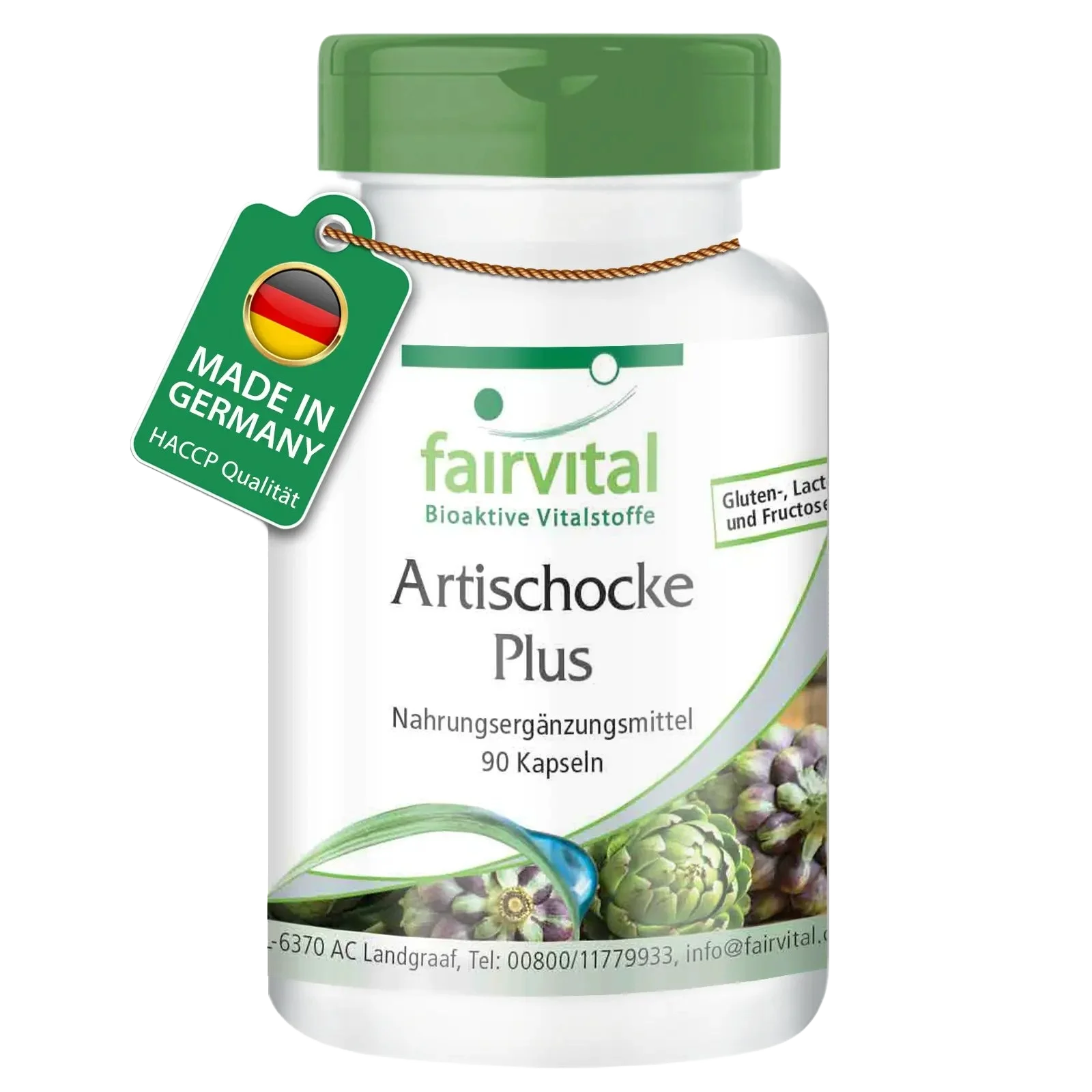 Artischocke Plus - mit Artischocke, Brennnessel und Wacholder - 90 Kapseln - Vegan | Fairvital Artischocke Plus - mit Artischocke, Brennnessel und Wacholder - 90 Kapseln - Vegan | Fairvital