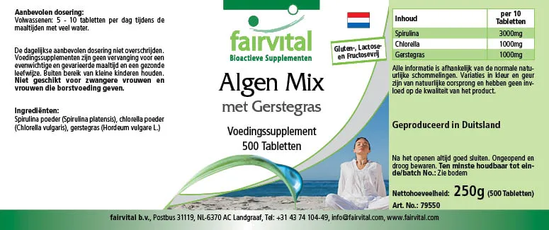 Algenmix met gerstegras - 500 tabletten