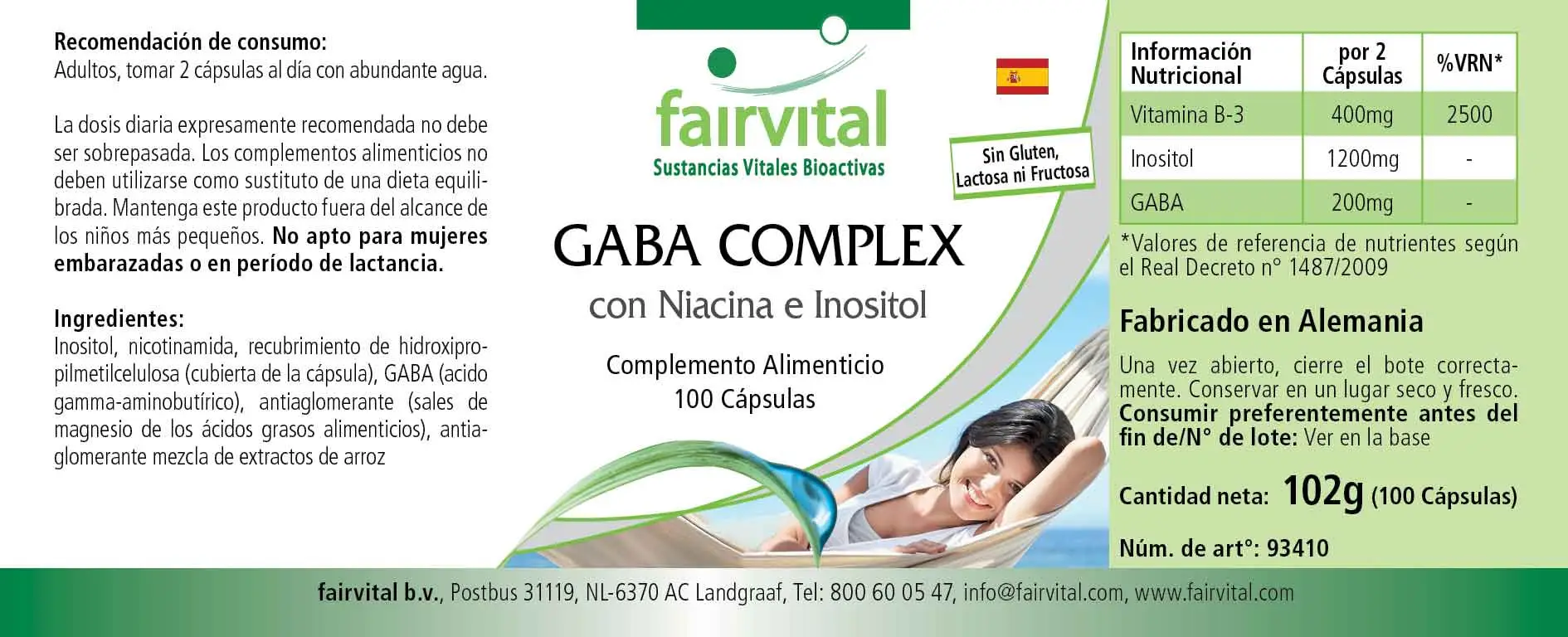 Complexe GABA avec Niacine et Inositol - 100 gélules