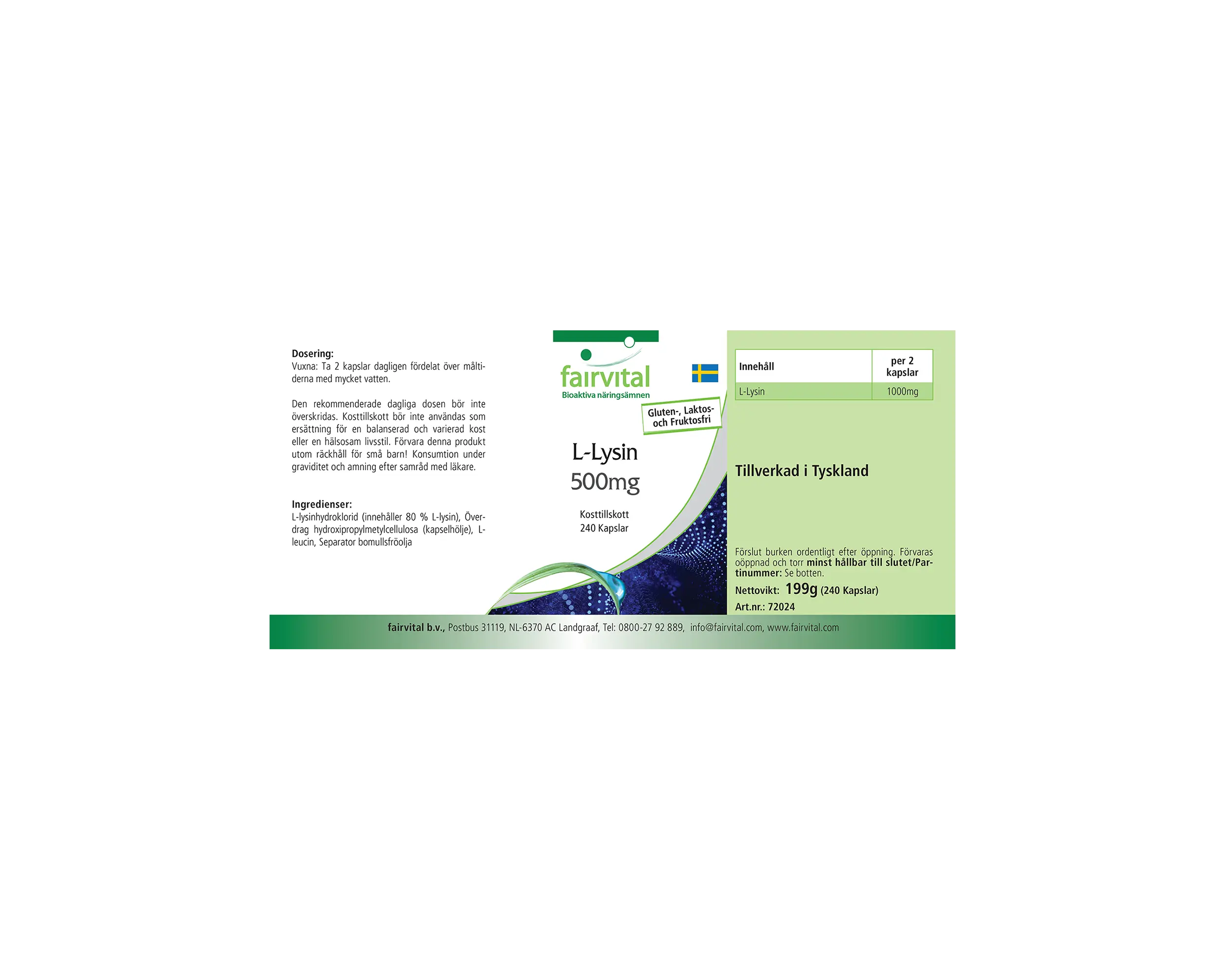 L-Lysin 500mg
