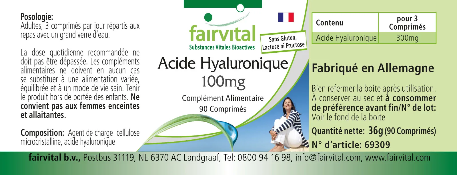 Acide hyaluronique 100mg - 90 comprimés