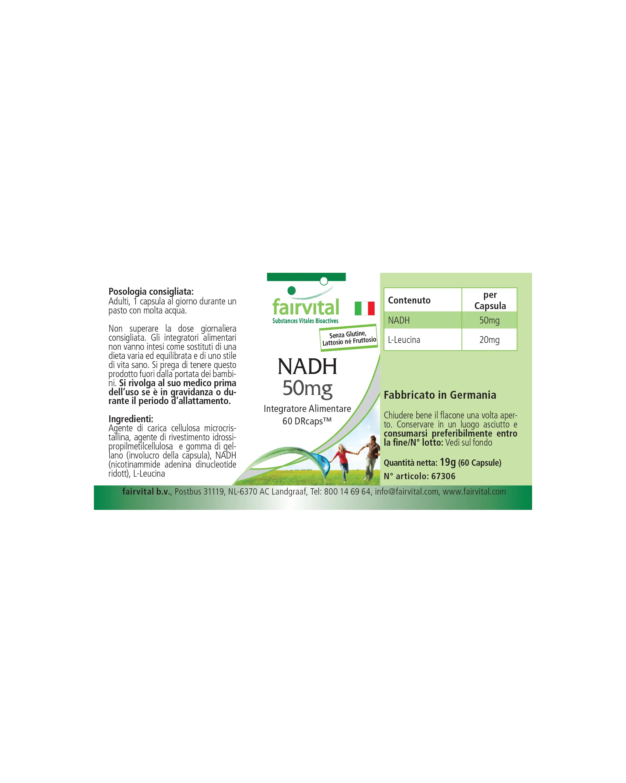 NADH 50mg - 60  DRCaps™ - Coenzym 1 - Hochdosiert und Vegan | Fairvital