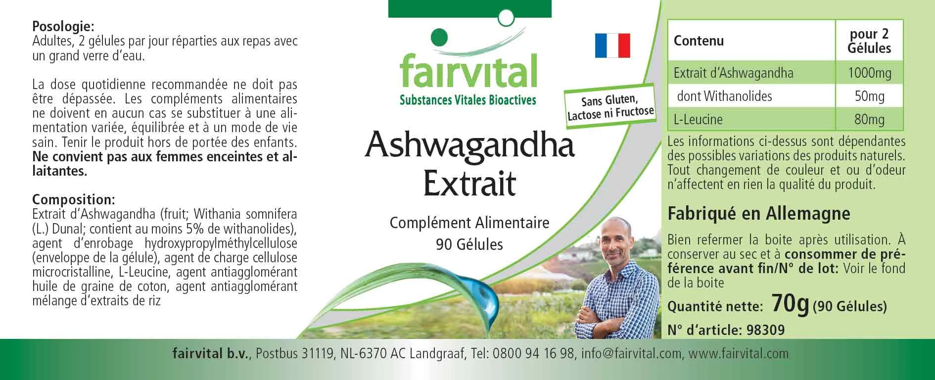 Ashwagandha-extract 500mg - 90 Capsules