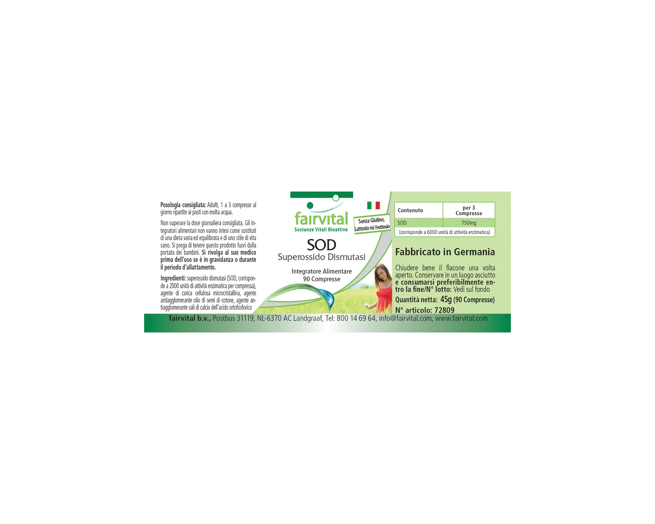 SOD Superóxido-Dismutasa - 90 comprimidos