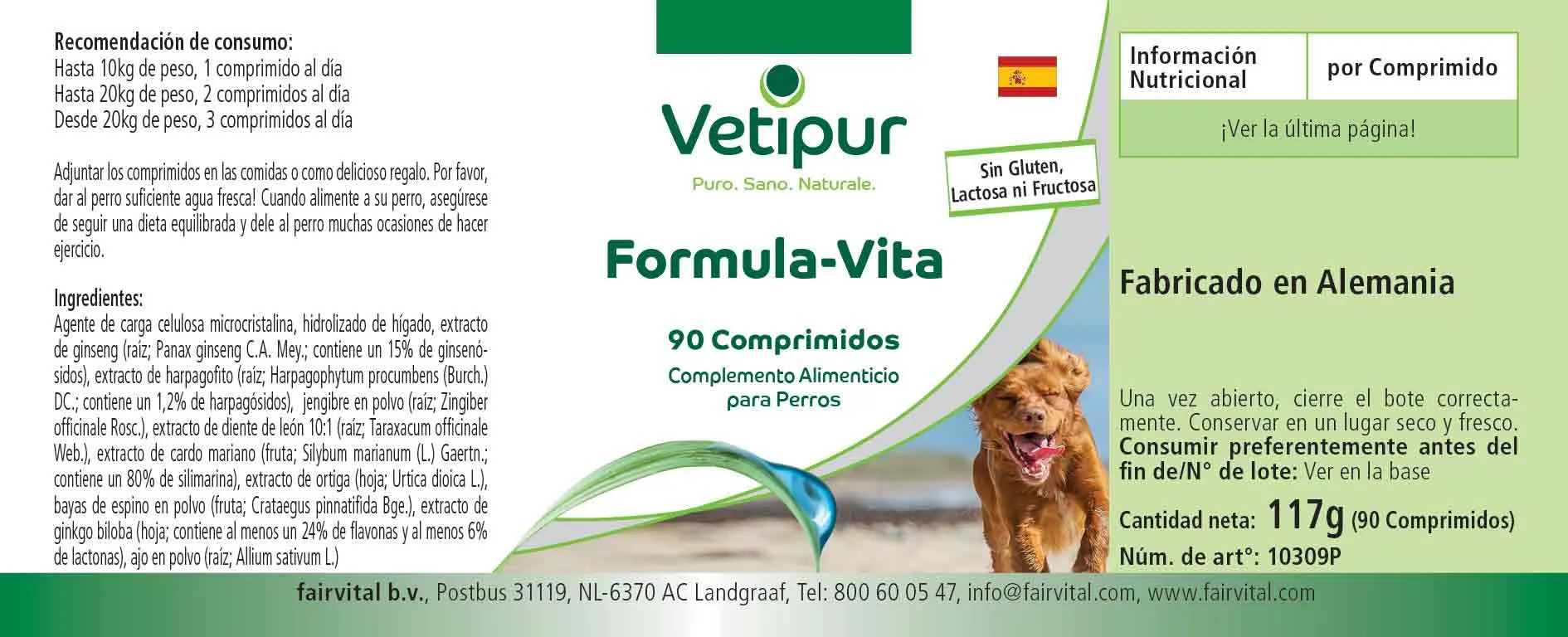 Vita-Formel  - 90 comprimidos para perros | Vetipur