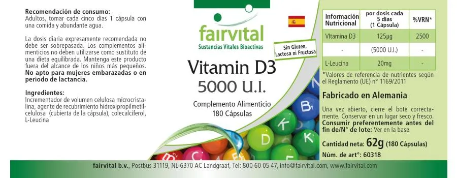 Vitamina D3 5000 U.I. - 180 capsule