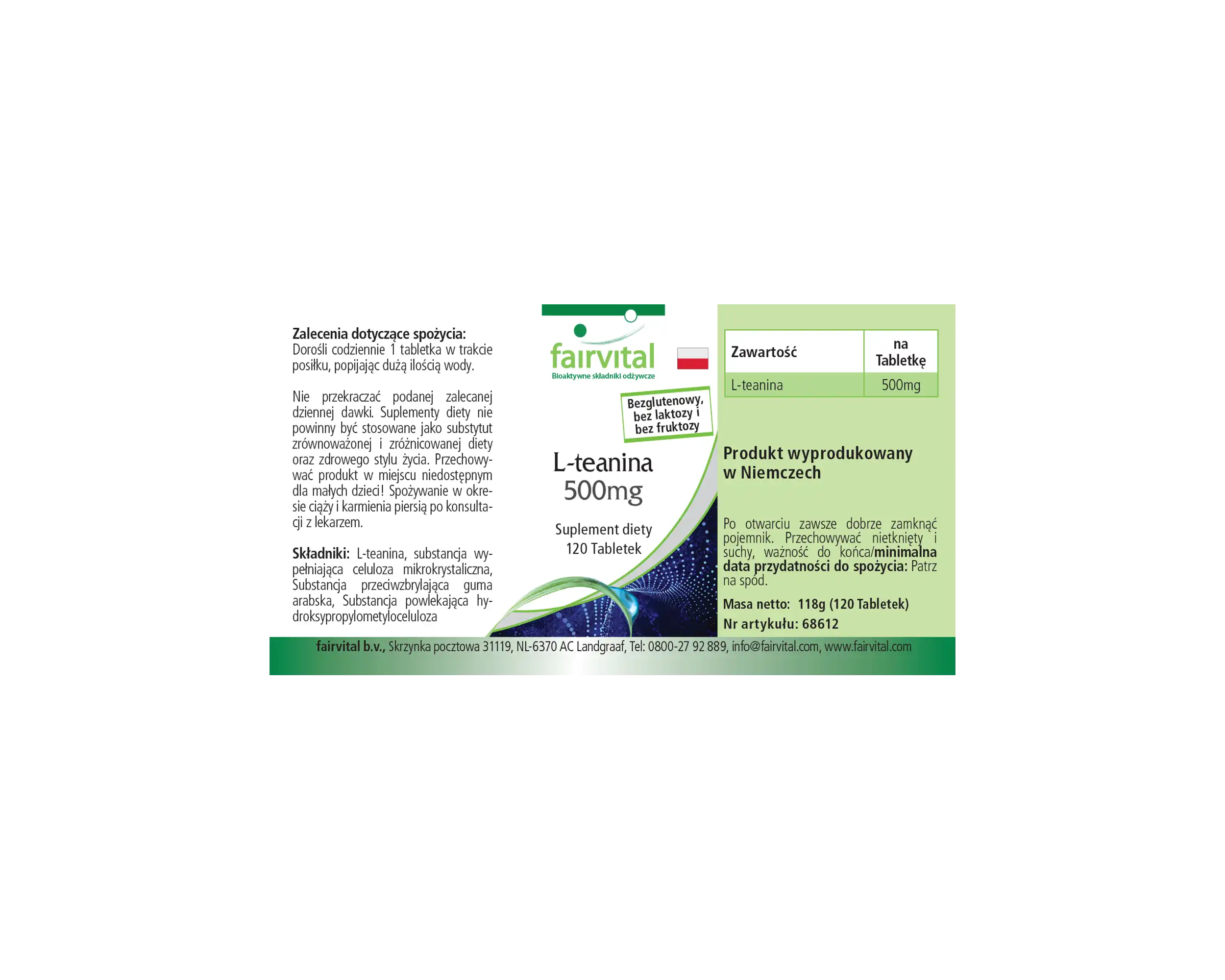 L-Theanin 500mg - 120 Tabletten - Aminosäure - Hochdosiert und Vegan | Fairvital