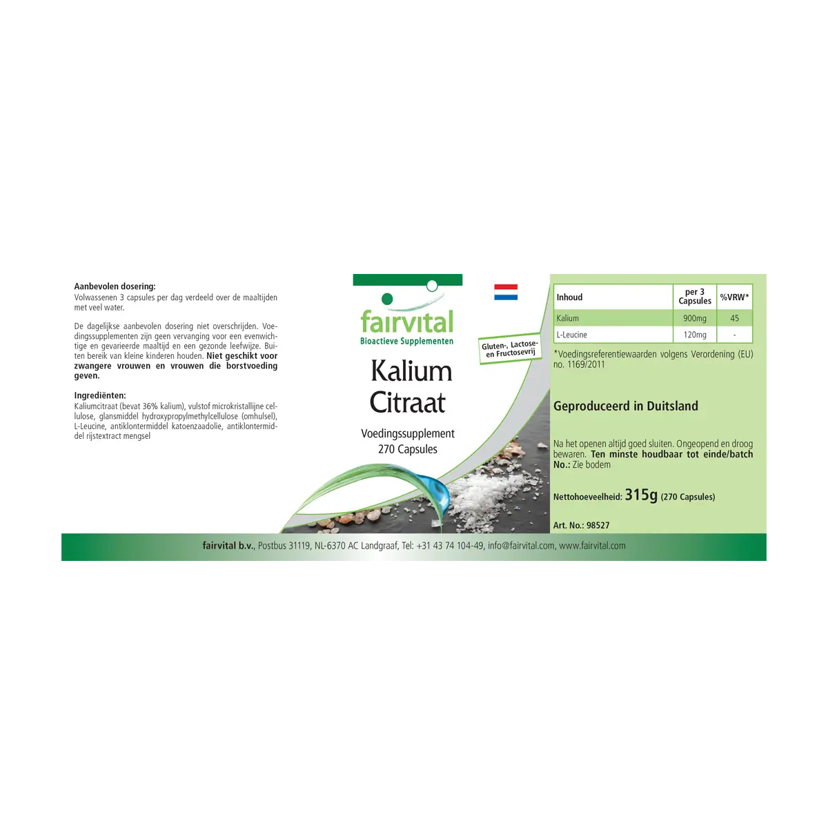 Kaliumcitrat - 270 Kapseln - 300mg Kalium pro Kapsel - Hochdosiert und Vegan | Fairvital Kaliumcitrat - 270 Kapseln - 300mg Kalium pro Kapsel - Hochdosiert und Vegan | Fairvital