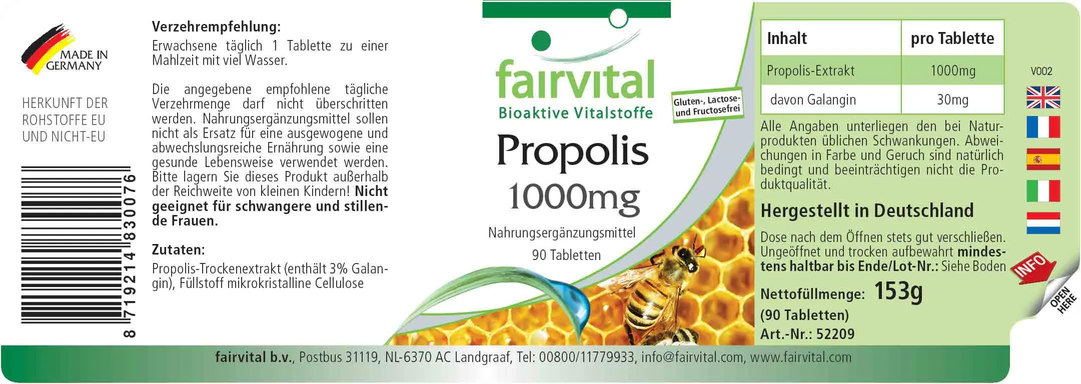 Propolis 1000mg - 90 Tablets