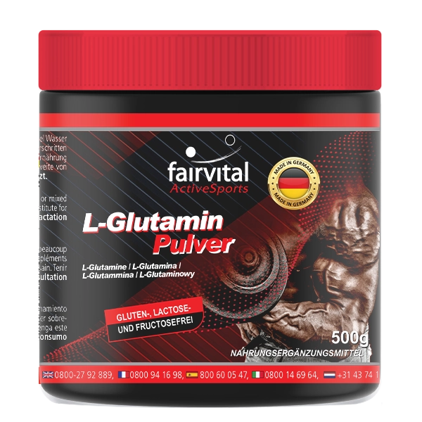L-Glutamin Pulver 500g-Aminosäure ohne Zusatzstoffe | Fairvital L-Glutamin Pulver 500g-Aminosäure ohne Zusatzstoffe | Fairvital