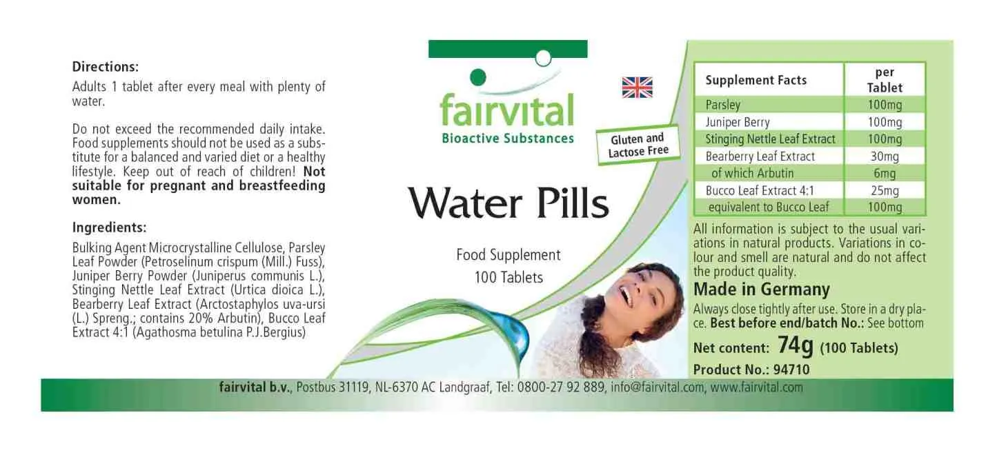 Píldoras de agua - 100 comprimidos