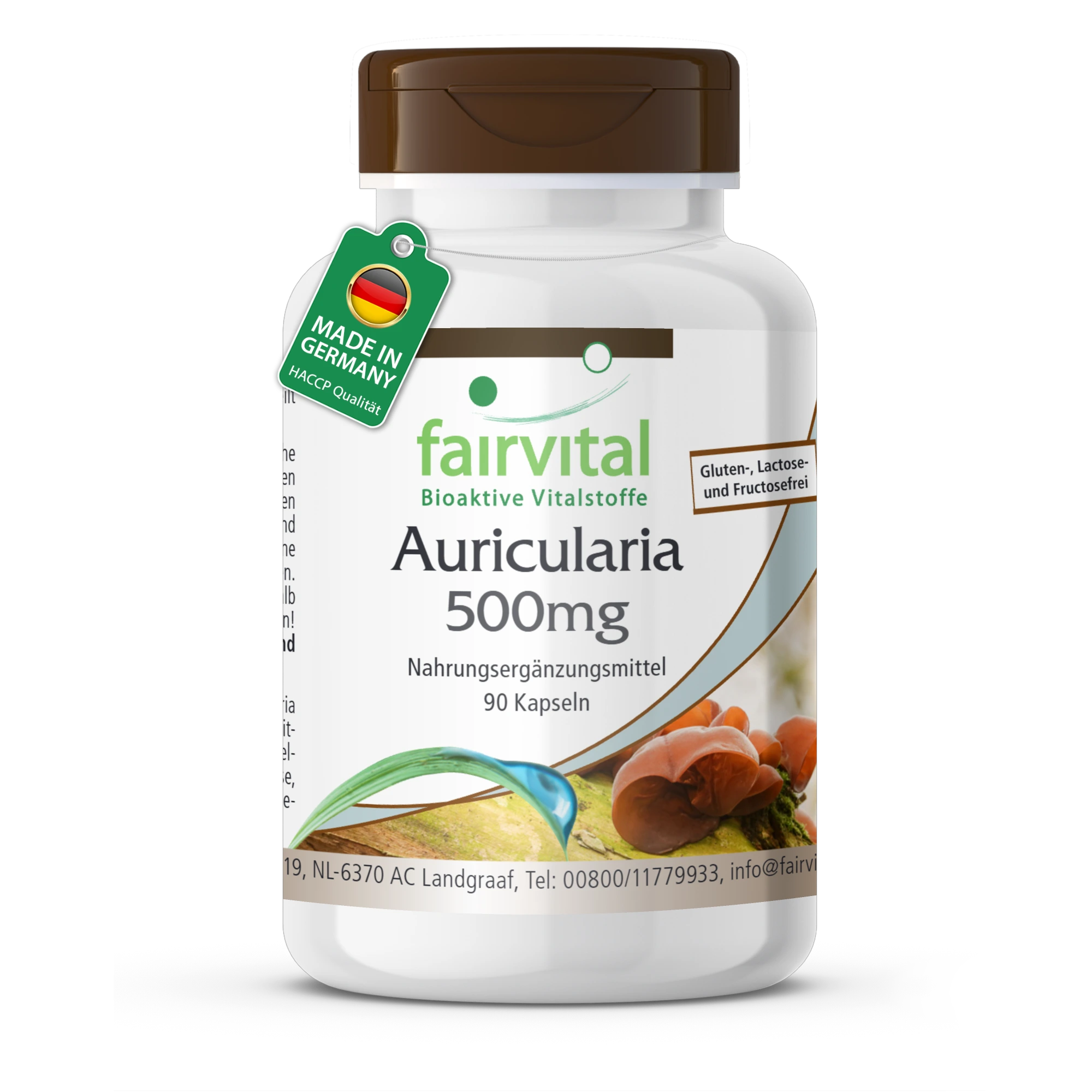 Auricularia 500mg - 90 Kapseln - Schluckfreundlich - Hochdosiert und vegan | Fairvital