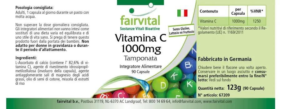Vitamina C 1000mg - no ácida - 90 Cápsulas