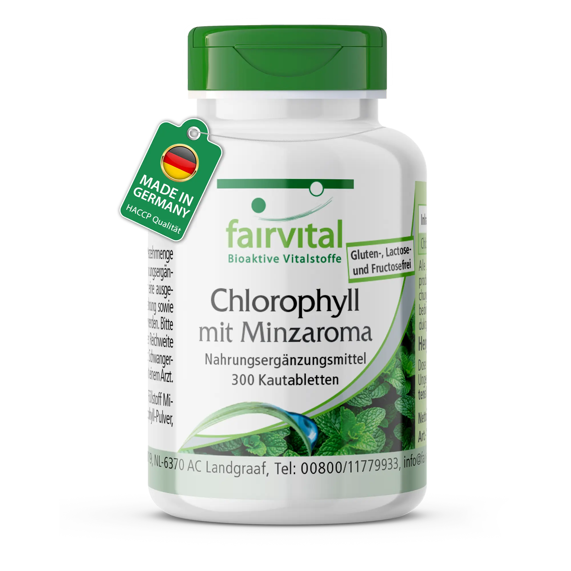 Chlorophyll mit Minzaroma - 300 Kautabletten - vegan | Fairvital