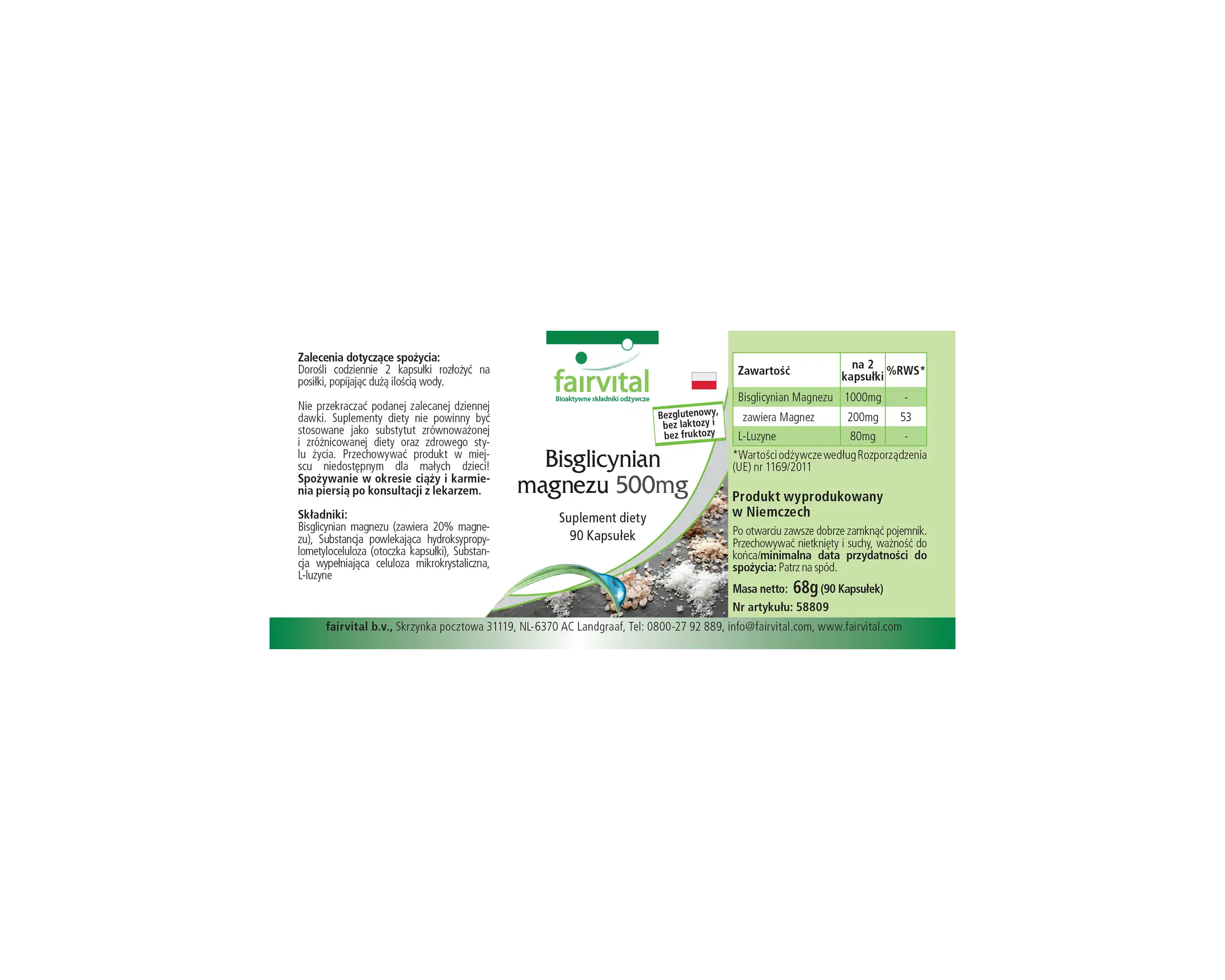 Magnesium bisglycinate 500mg - 90 Capsules
