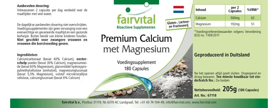 Premium Calcium with Magnesium - 180 capsules