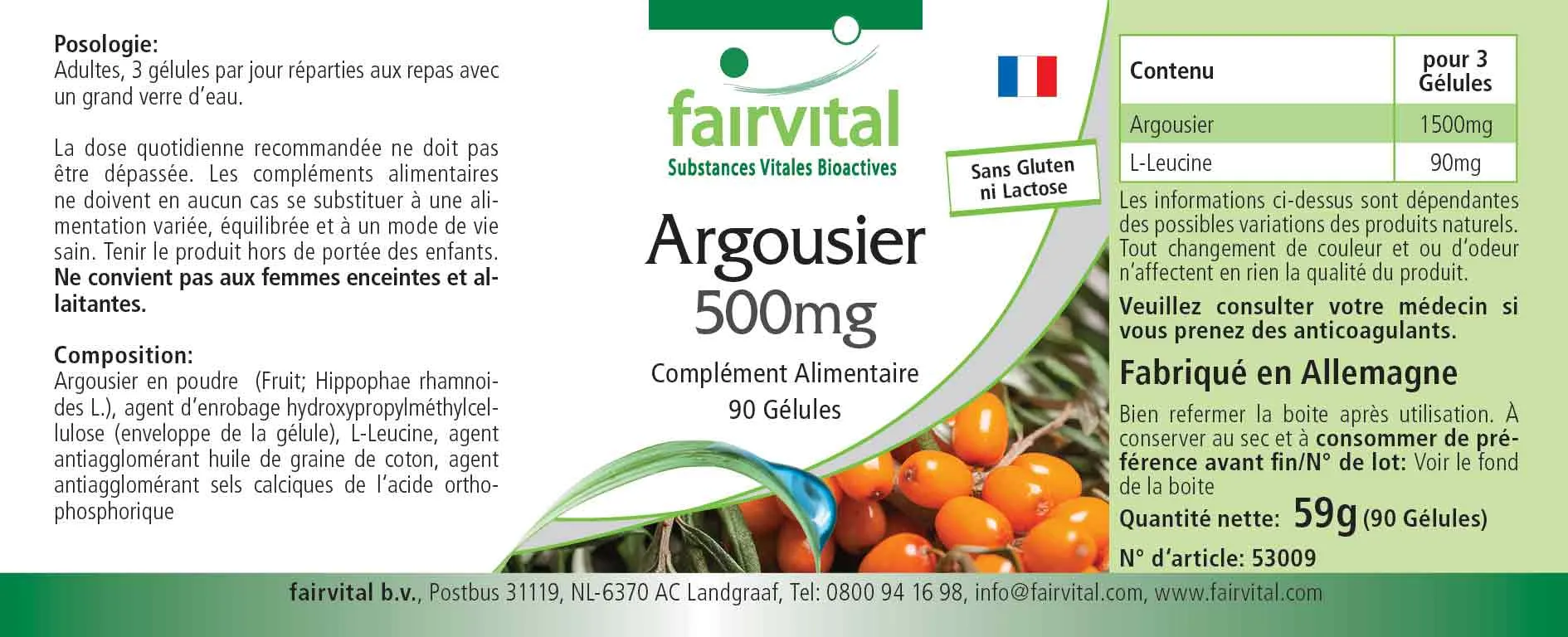Argousier 500mg - 90 gélules