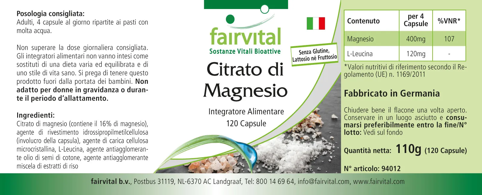 Magnesiumcitraat - 120 capsules