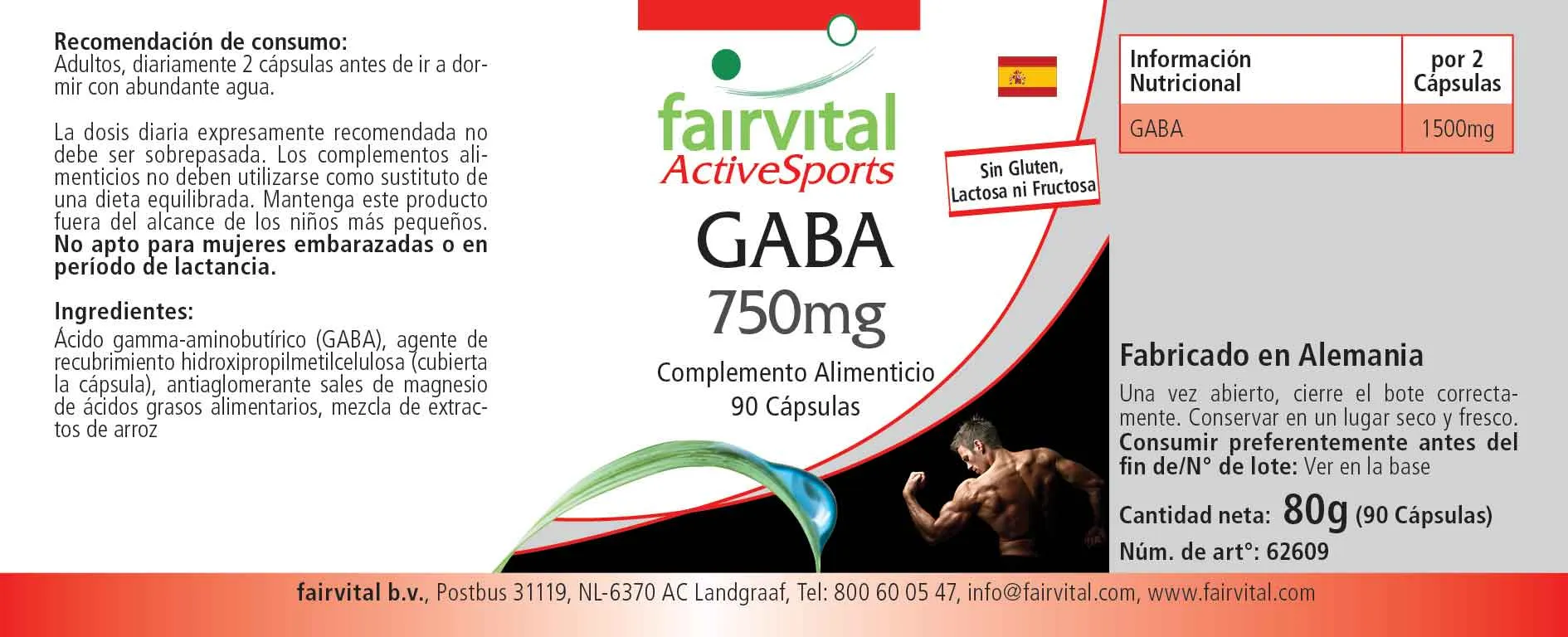GABA 750mg - 90 capsules