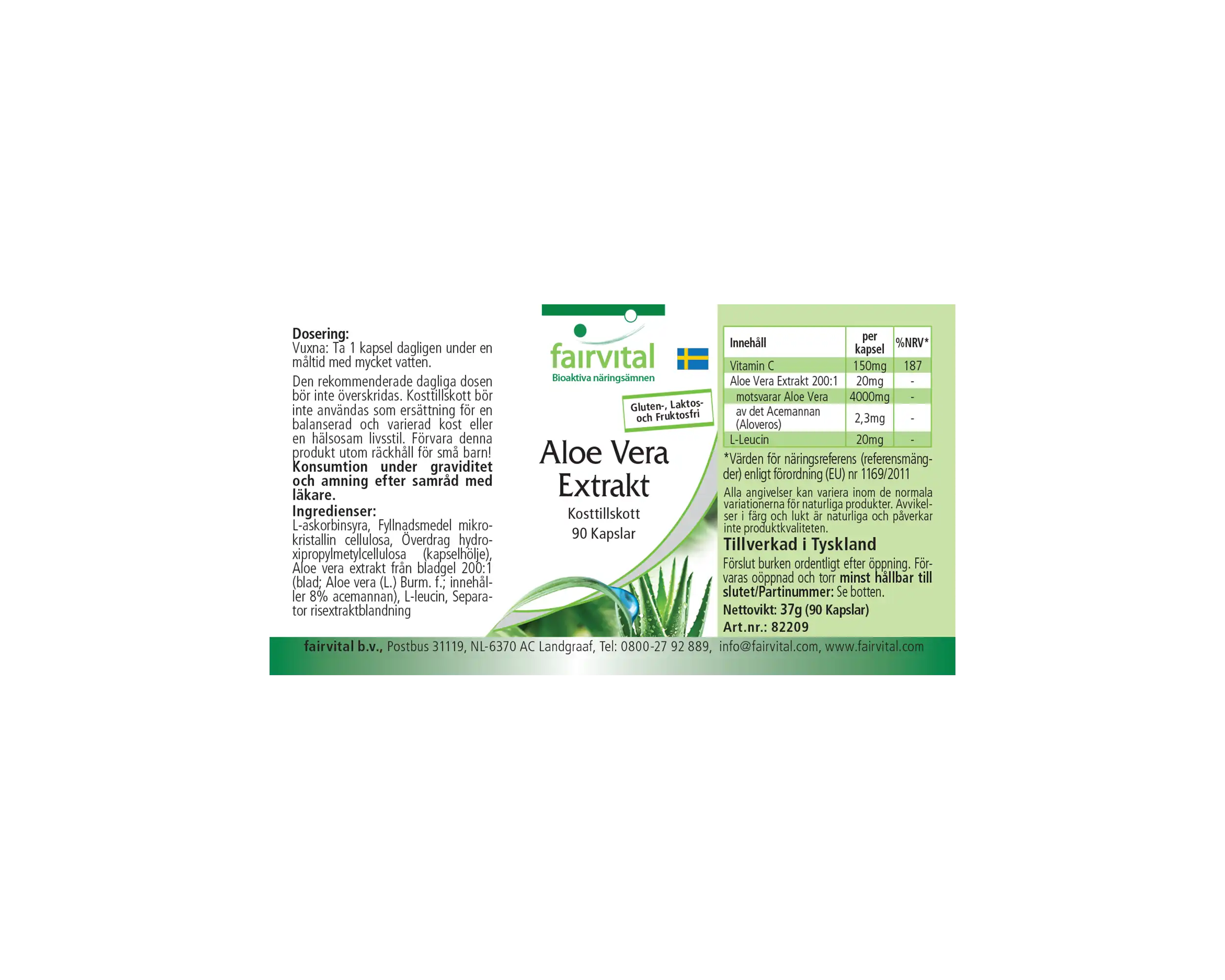Aloë Vera Extract - 90 capsules